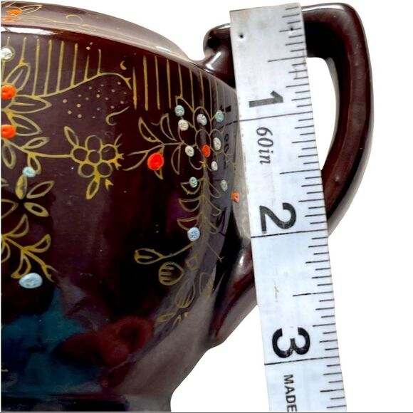 Japan 1940’s Vintage Moriage Brown Teapot Small - Picture 9 of 14